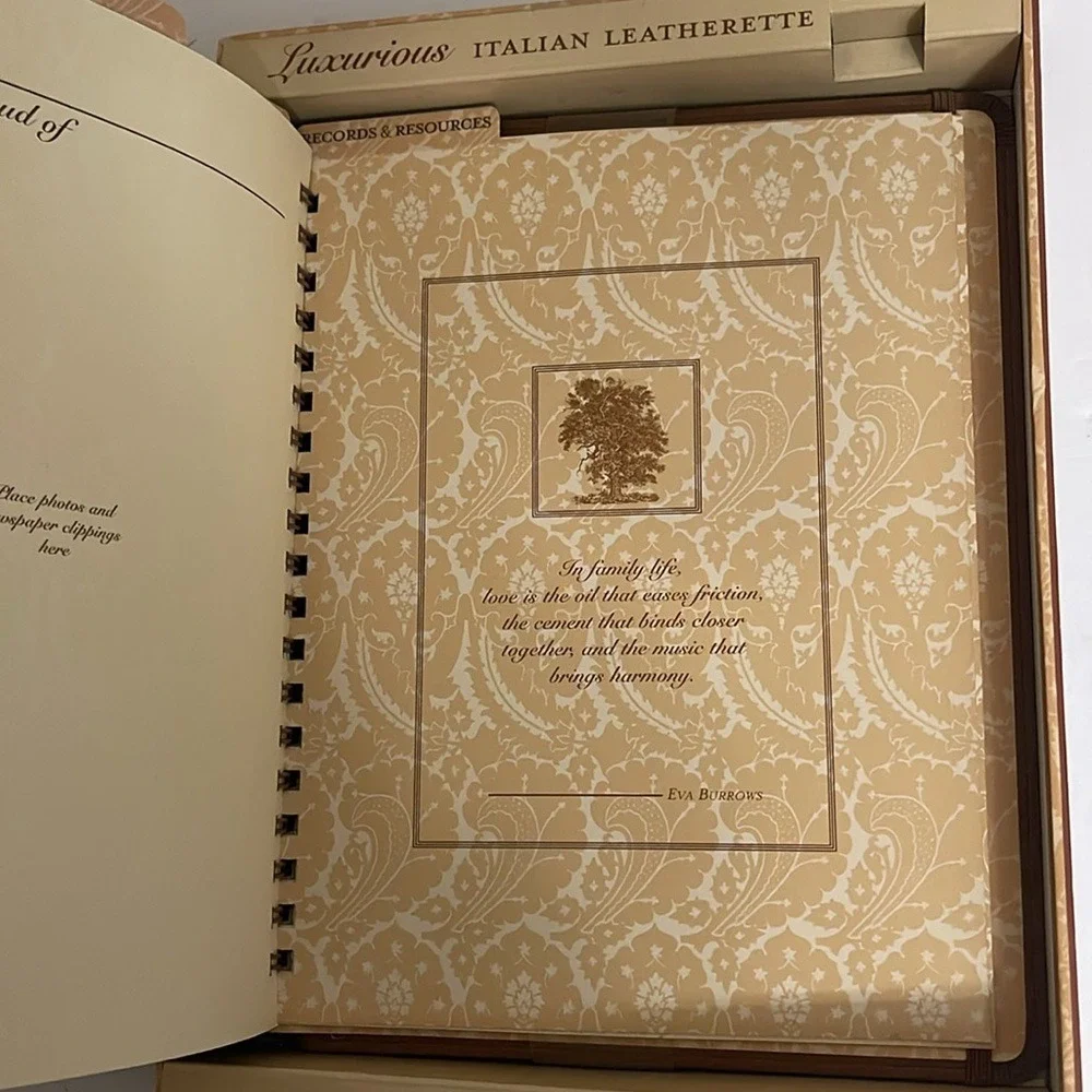 NEW Create Your Own Family Record A‎ Keepsake Journal Italian Leatherette
